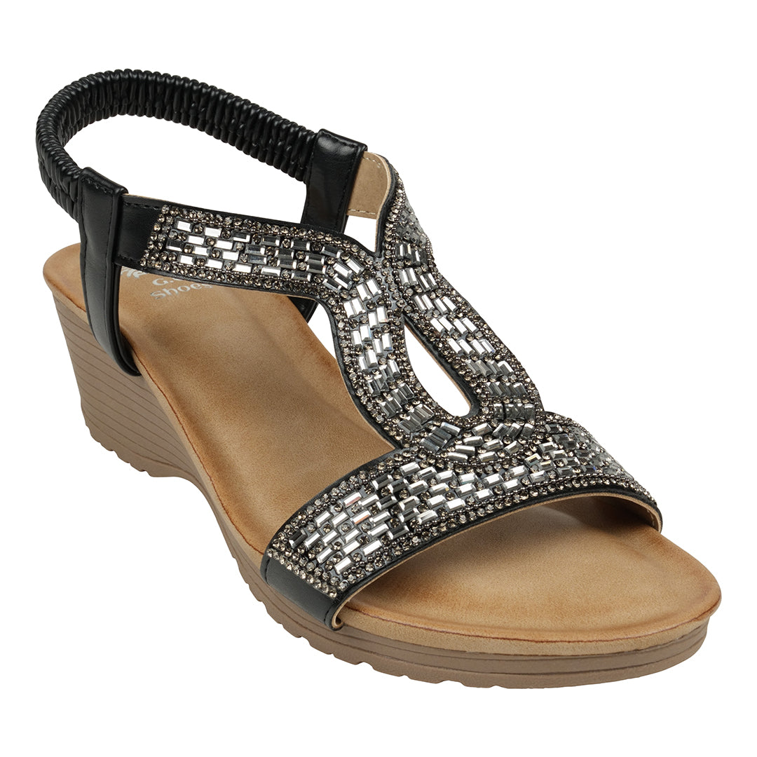 Sandalias de cuña con tiras y aberturas Celestia