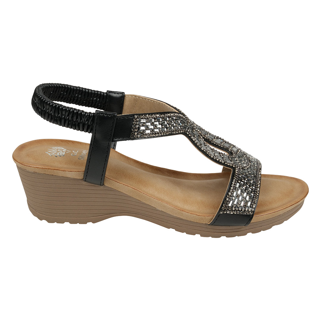 Sandalias de cuña con tiras y aberturas Celestia
