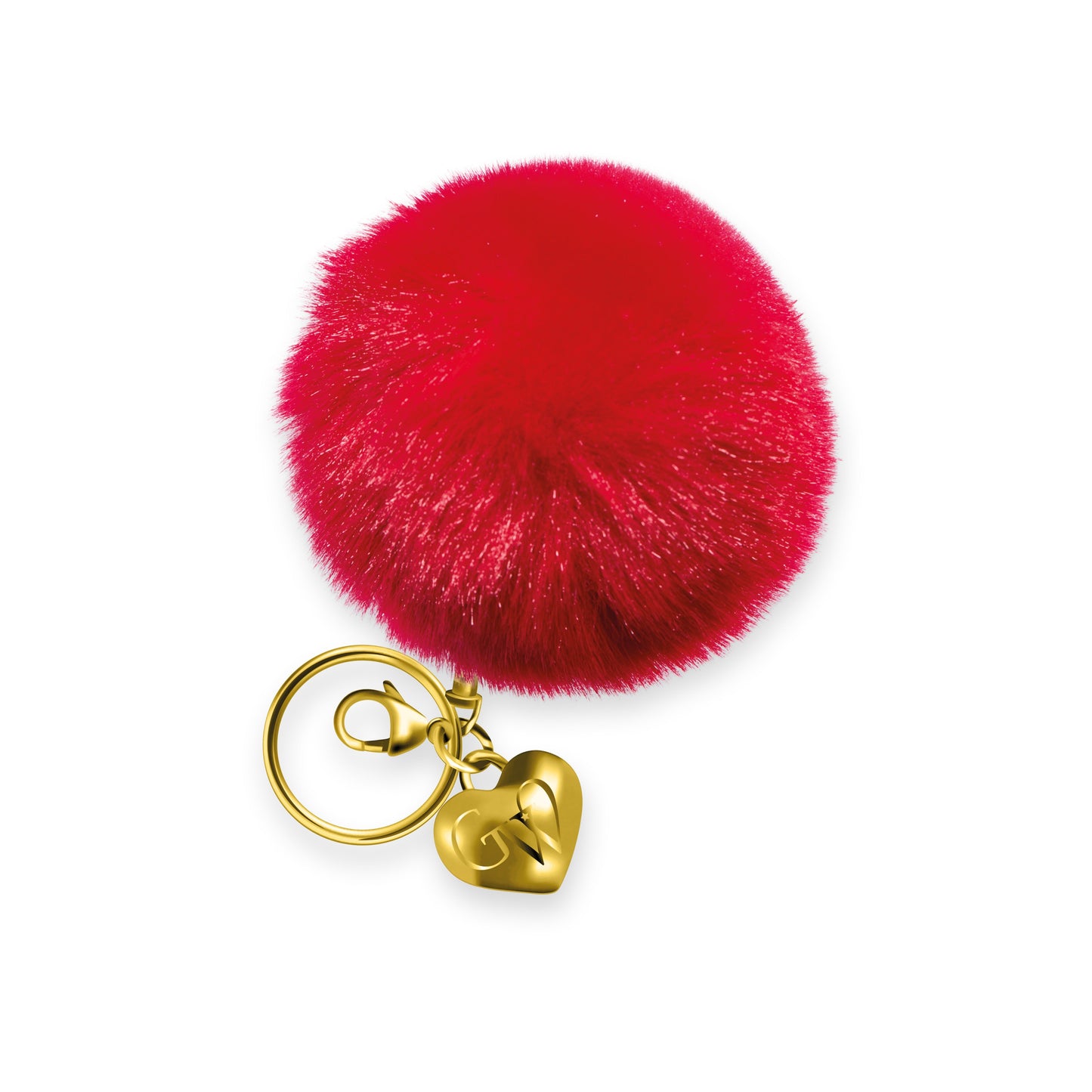 Abalorio y Pompón Cereza Corazón de Oro