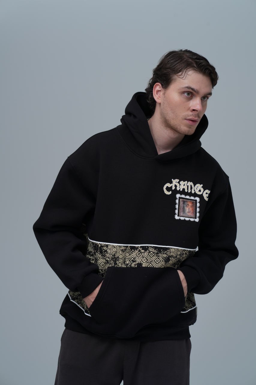 "Change" Panelled Hoodie