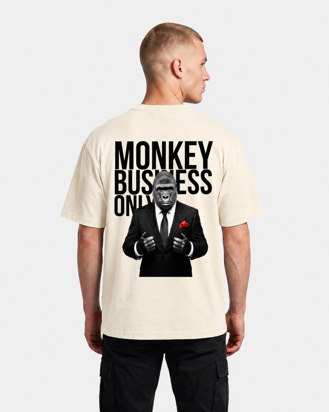 'Monkey Business Only' Oversized Graphic Tee