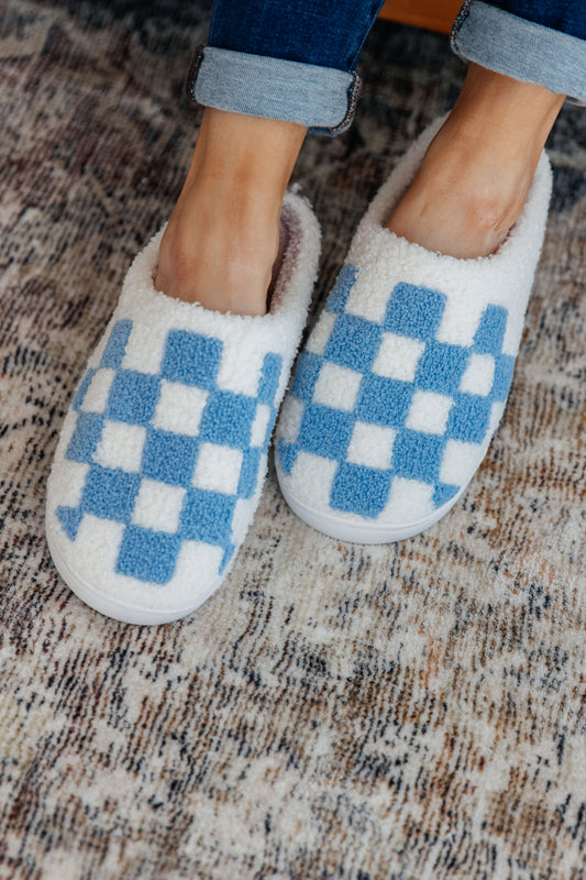 Pantuflas a Cuadros Azules **VENTA FINAL**