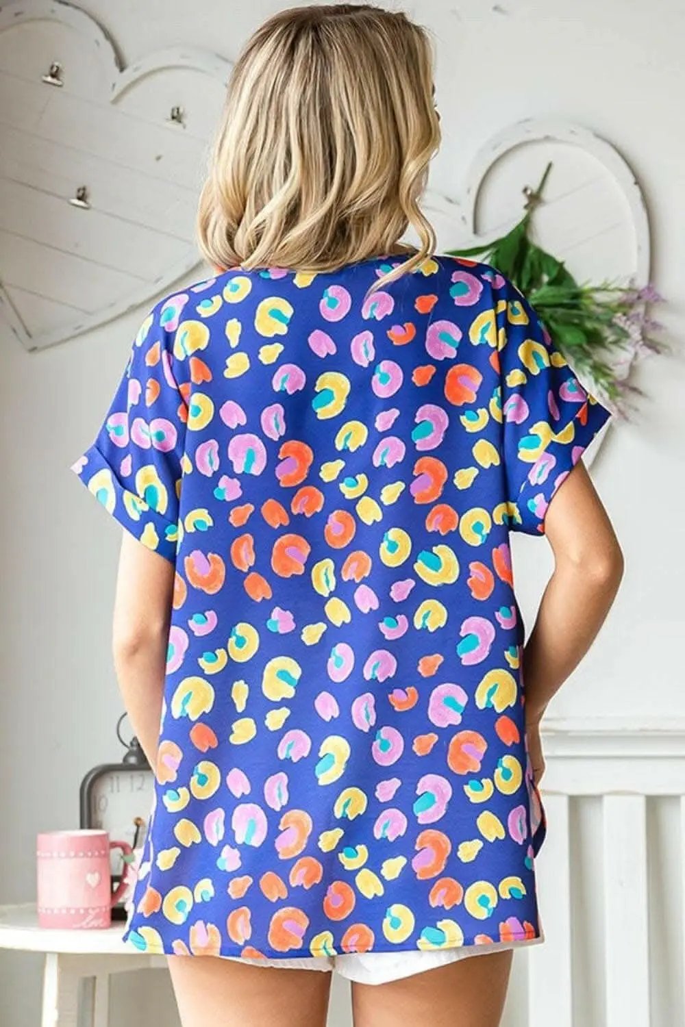 Accessories Trendsi Top casual para mujer con estampado floral y cuello en V de USA - Suave y elegante