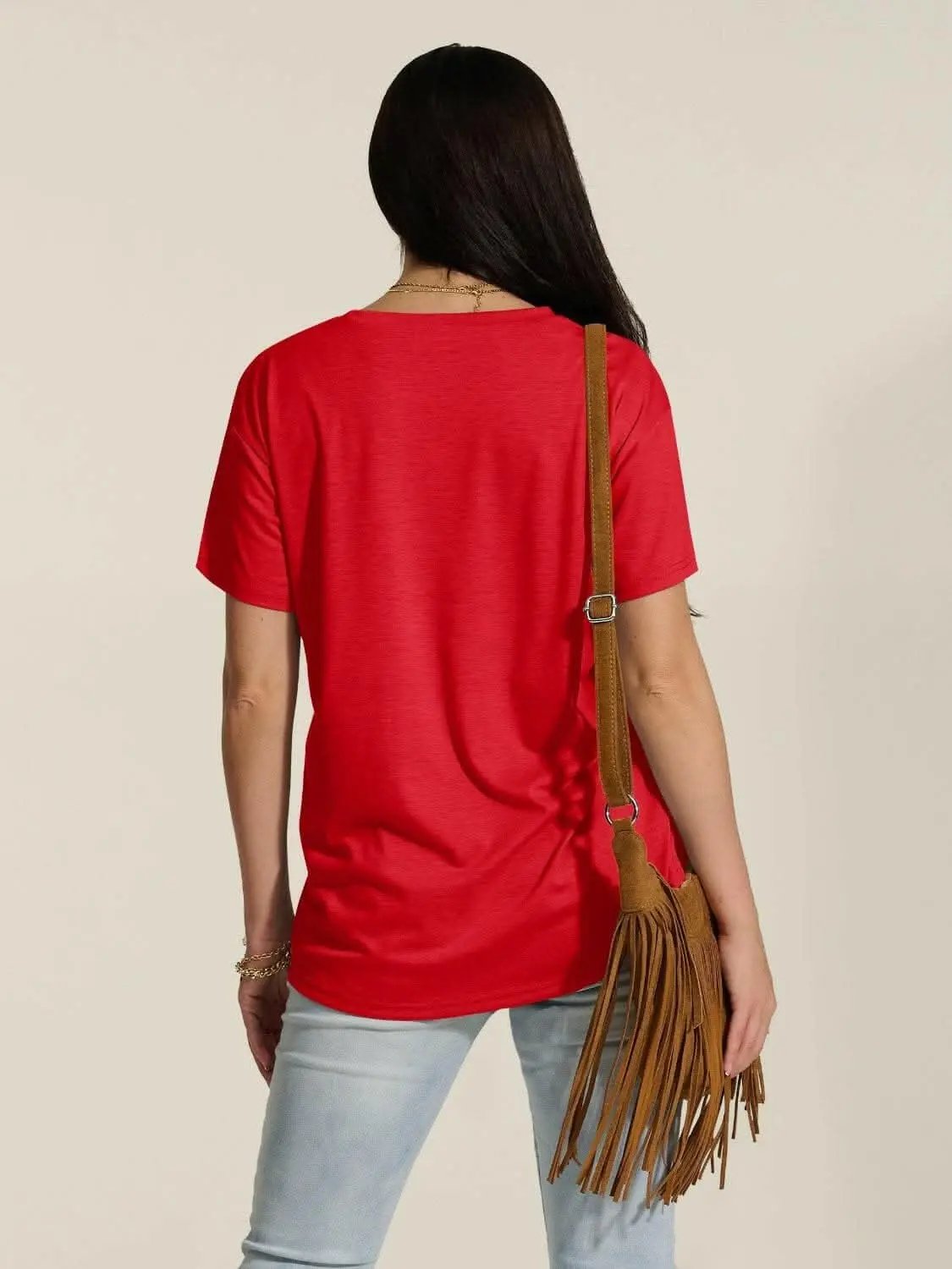 T-Shirts Trendsi Graphic - Chic Cat Print Tee - Oversized Design