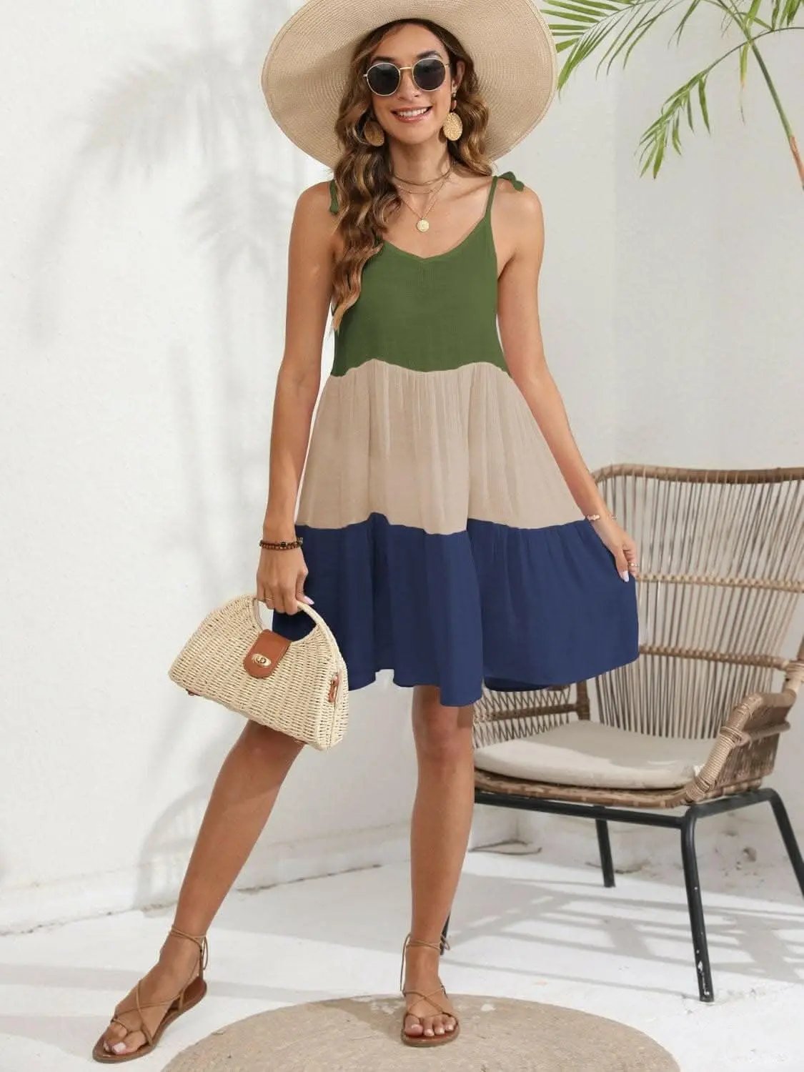 Dresses Trendsi swimwear - Chic Color Block Beach Dress