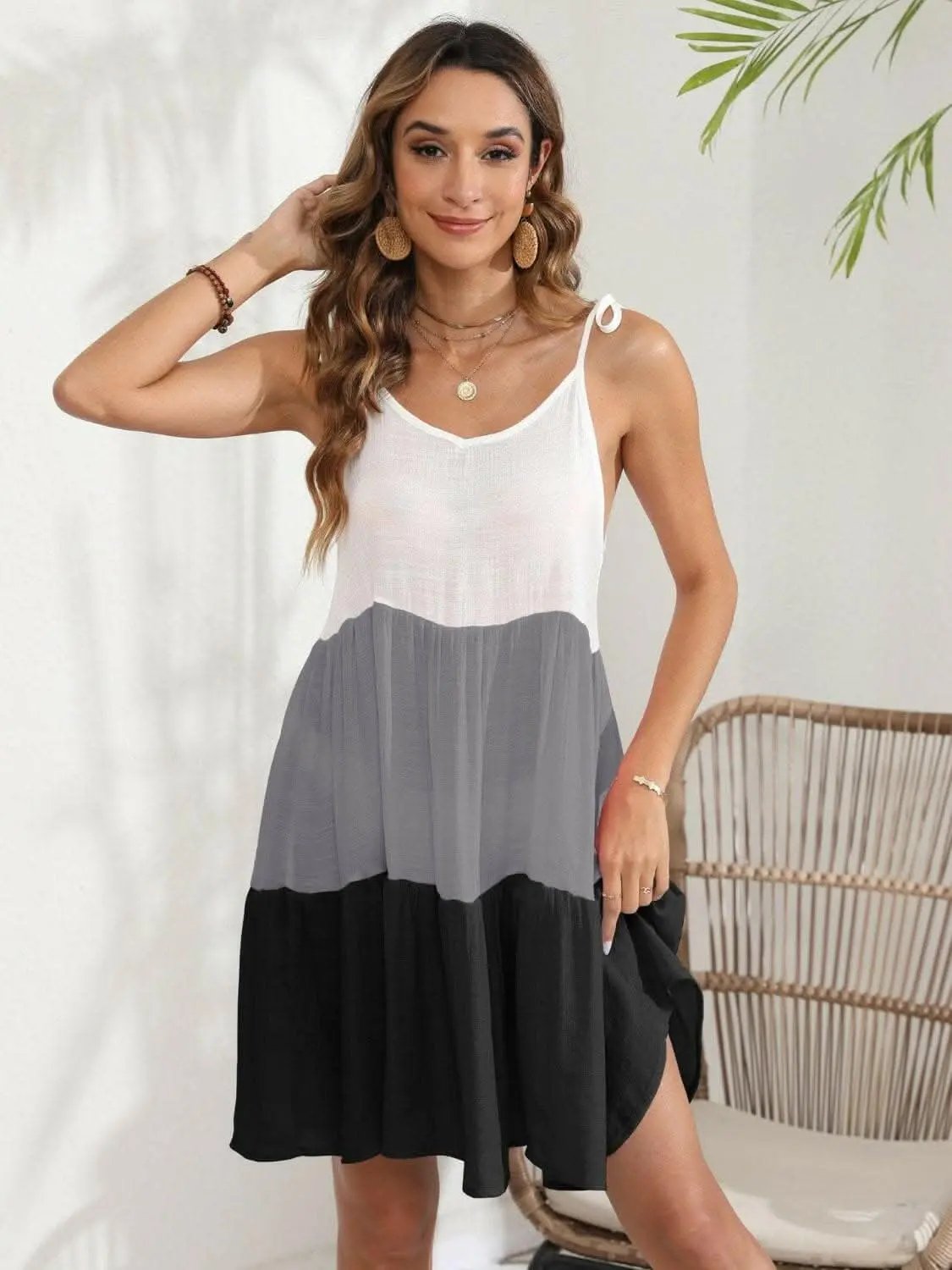 Dresses Trendsi swimwear - Chic Color Block Beach Dress