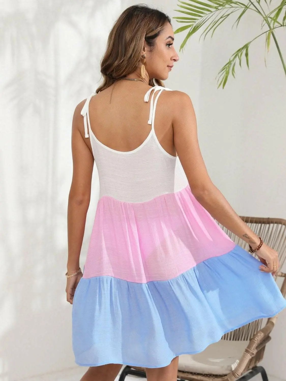 Dresses Trendsi swimwear - Chic Color Block Beach Dress