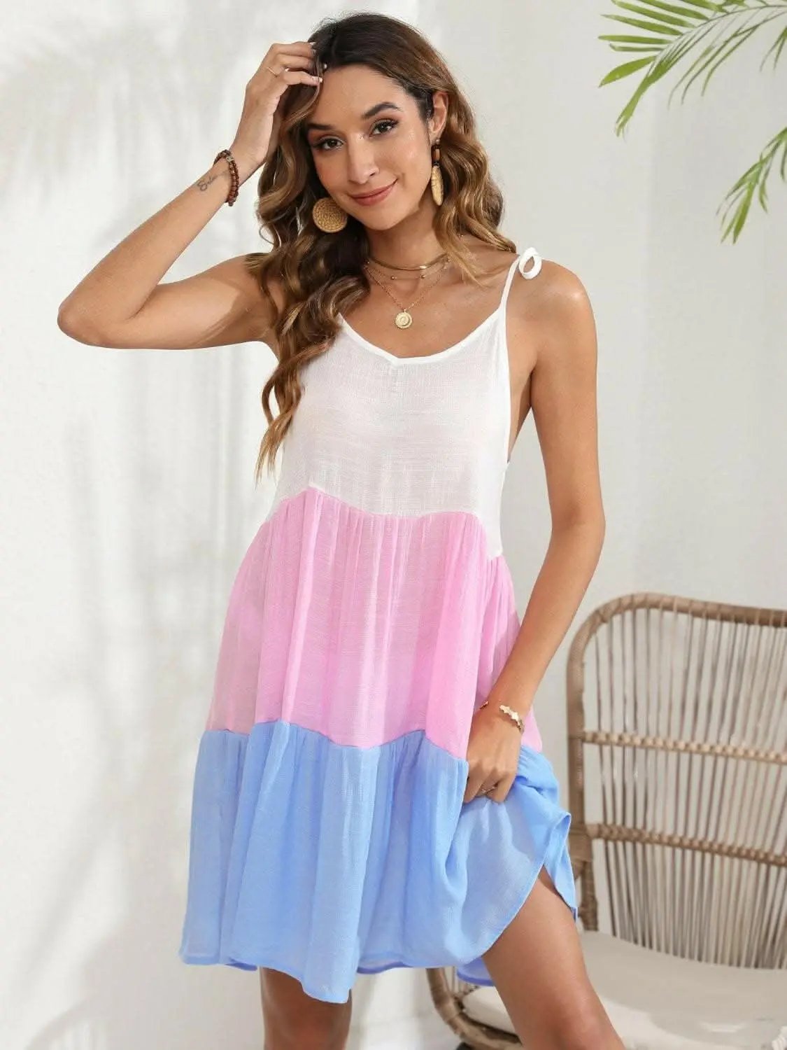 Dresses Trendsi swimwear - Chic Color Block Beach Dress