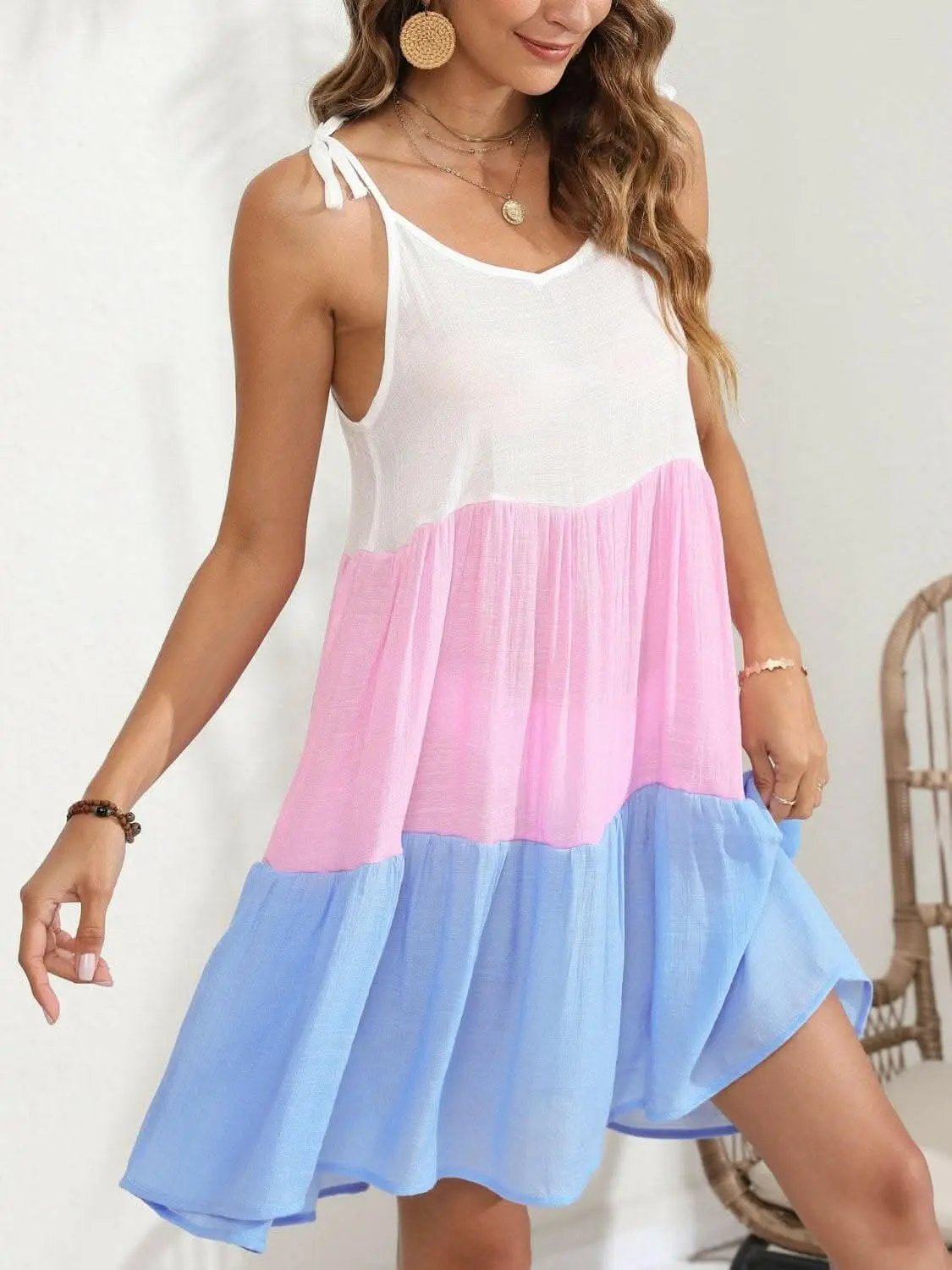 Dresses Trendsi swimwear - Chic Color Block Beach Dress