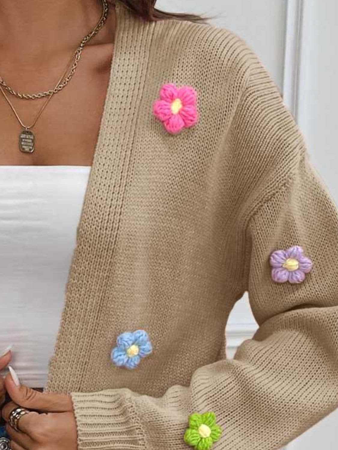 Trendsi Floral Cardigan Open Front — Lightweight Layering Piece