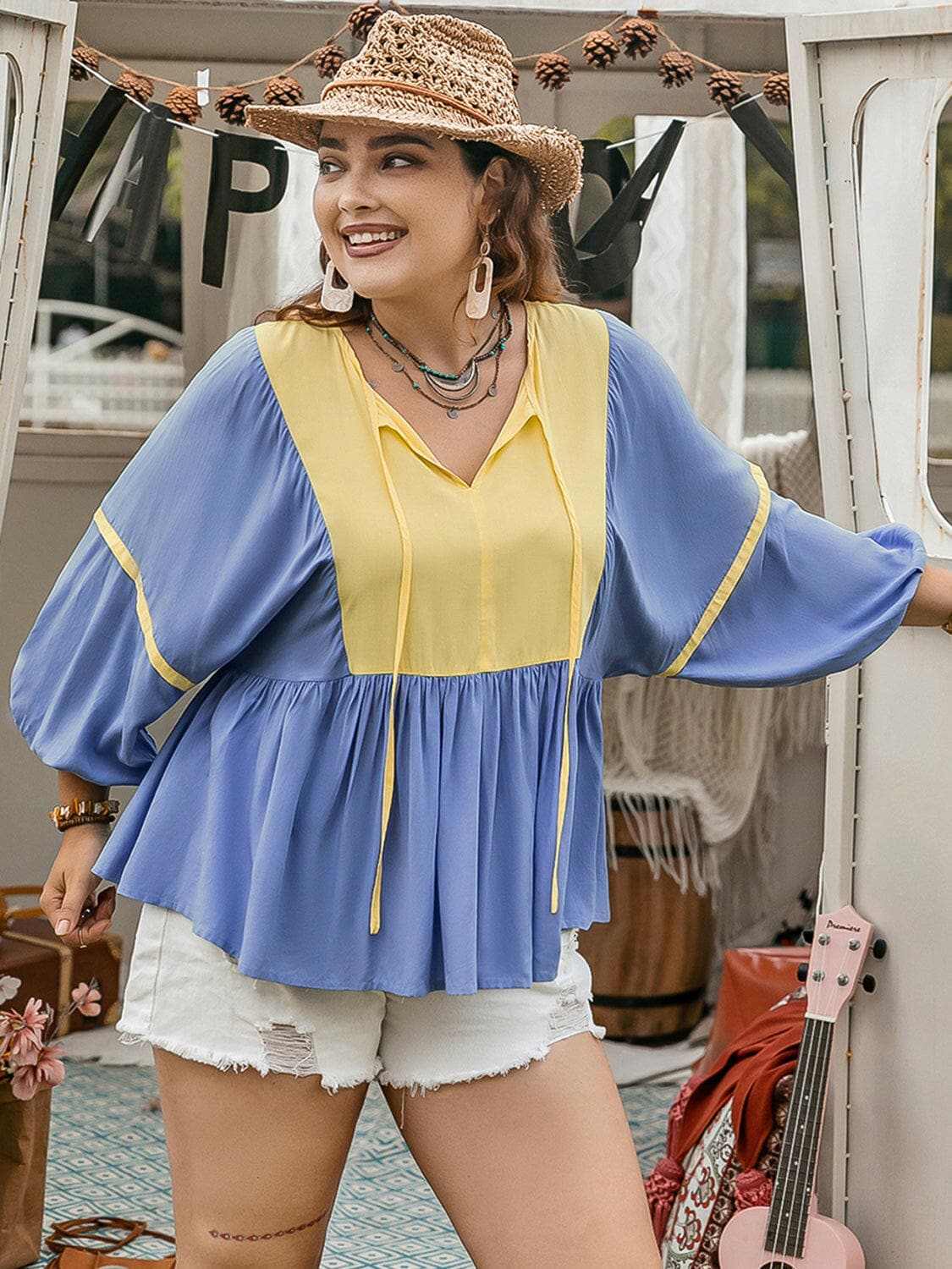T-Shirts Trendsi just arrived - Trendsi Chic Plus Size Balloon Sleeve Blouse