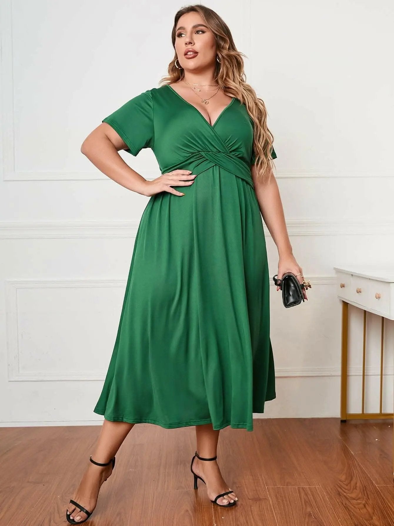 Dresses Trendsi Plus Size Midi Dress Women's Fashionable & Chic Dress