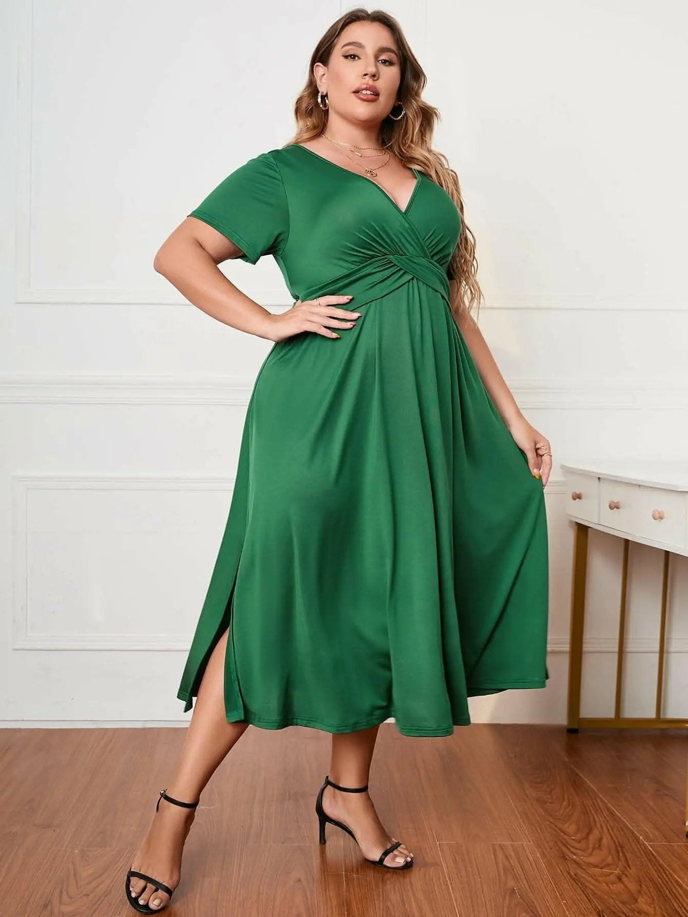 Dresses Trendsi Plus Size Midi Dress Women's Fashionable & Chic Dress