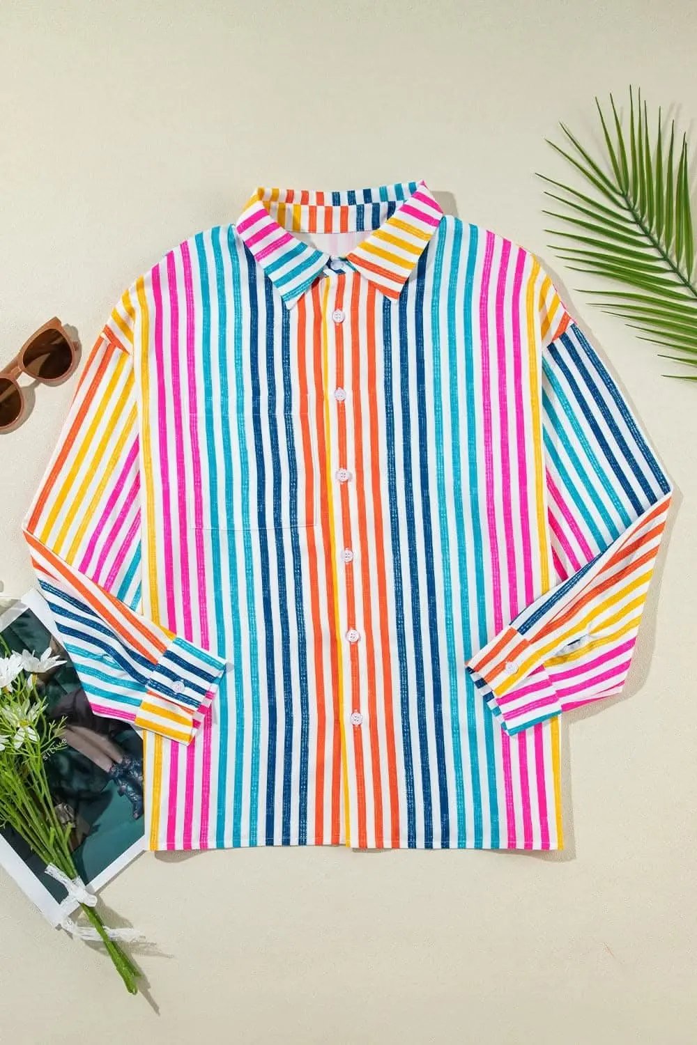 Shirts Trendsi Chic Striped Long Sleeve Shirt