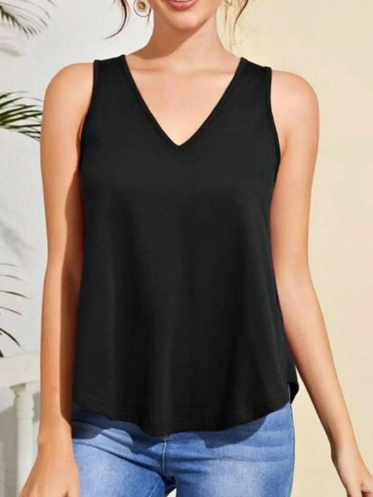 Trendsi V-Neck Tank Top Stretch Fabric — Chic Layering Essential