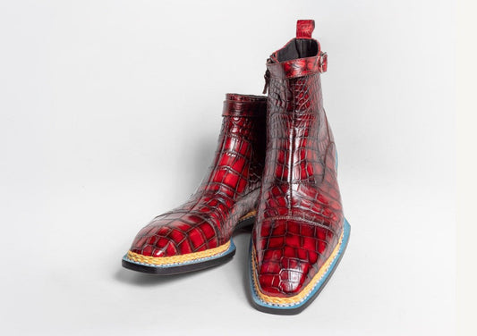 Maurice Chicago Alligator Boot - Burgundy