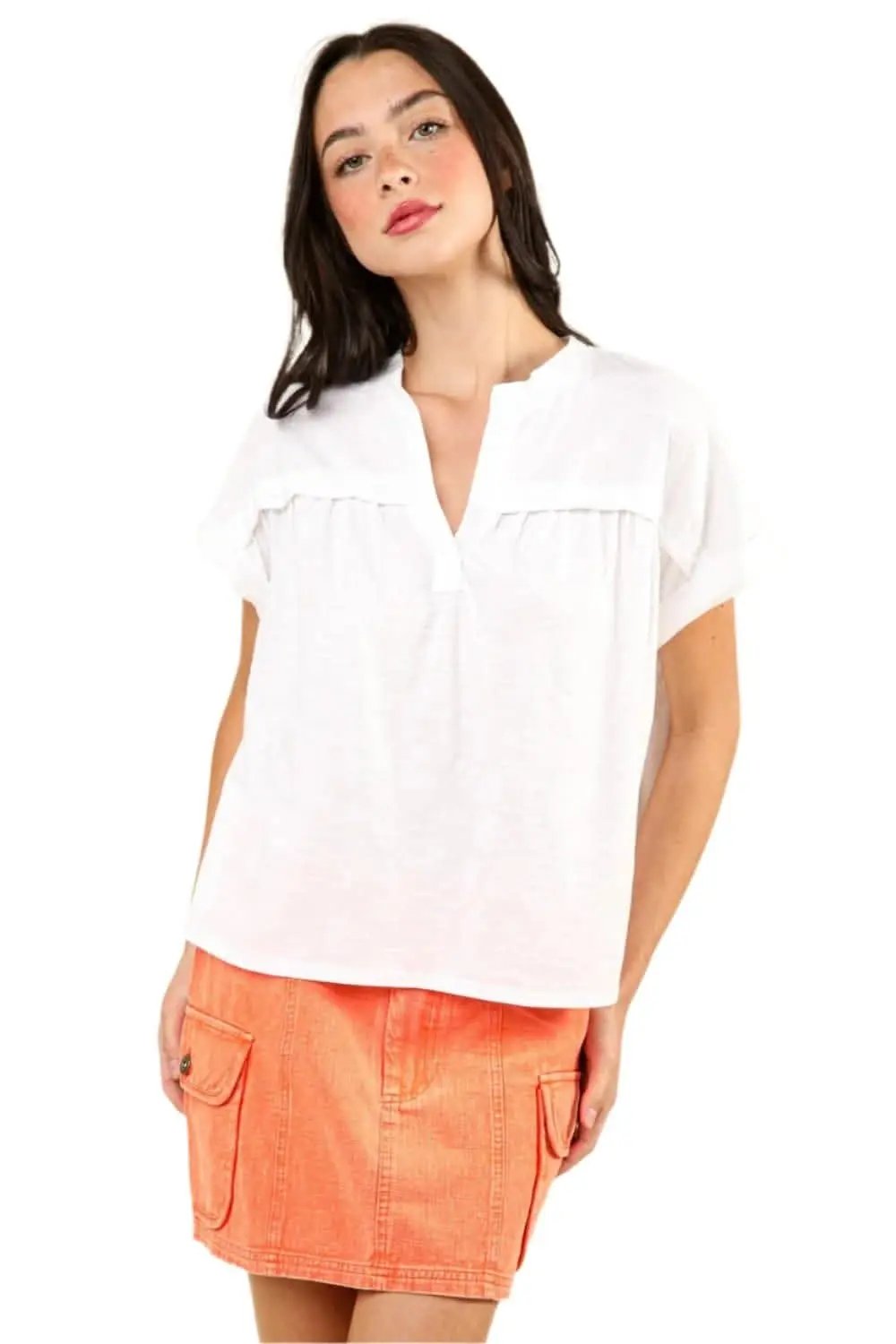 T-Shirts Trendsi Washed Tee Women's Casual Everyday T-Shirt Soft & Comfy