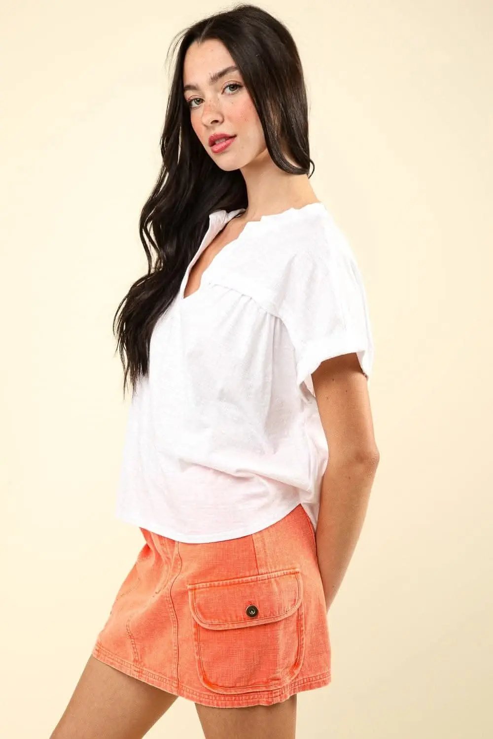 T-Shirts Trendsi Washed Tee Women's Casual Everyday T-Shirt Soft & Comfy