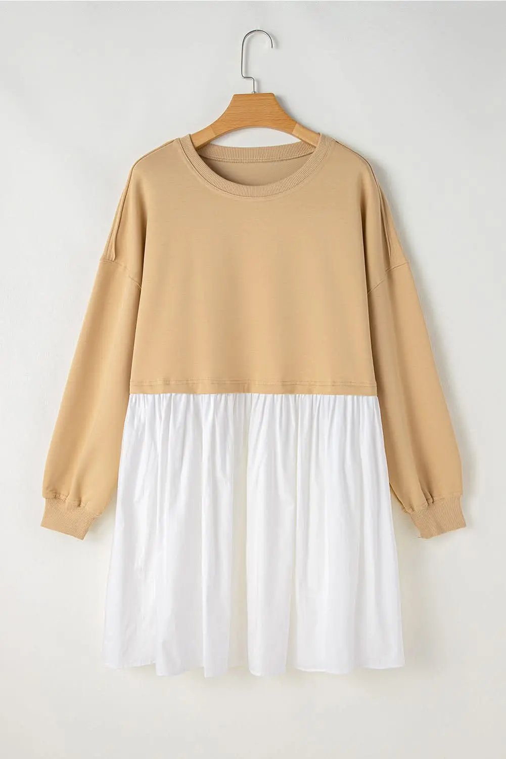 Dresses Love Salve Apricot Mini Dress Women's Daily Casual H-Line Colorblock Dress