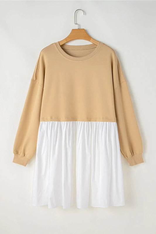 Dresses Love Salve Vestido mini de albaricoque para mujer, de uso diario, informal, línea A, vestido colorblock