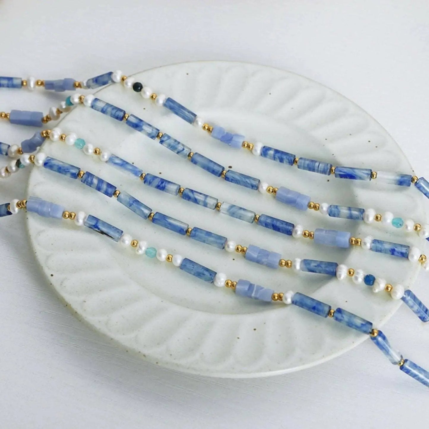 Blue Chalcedony Necklace - Chic Pendant - Elegant Style