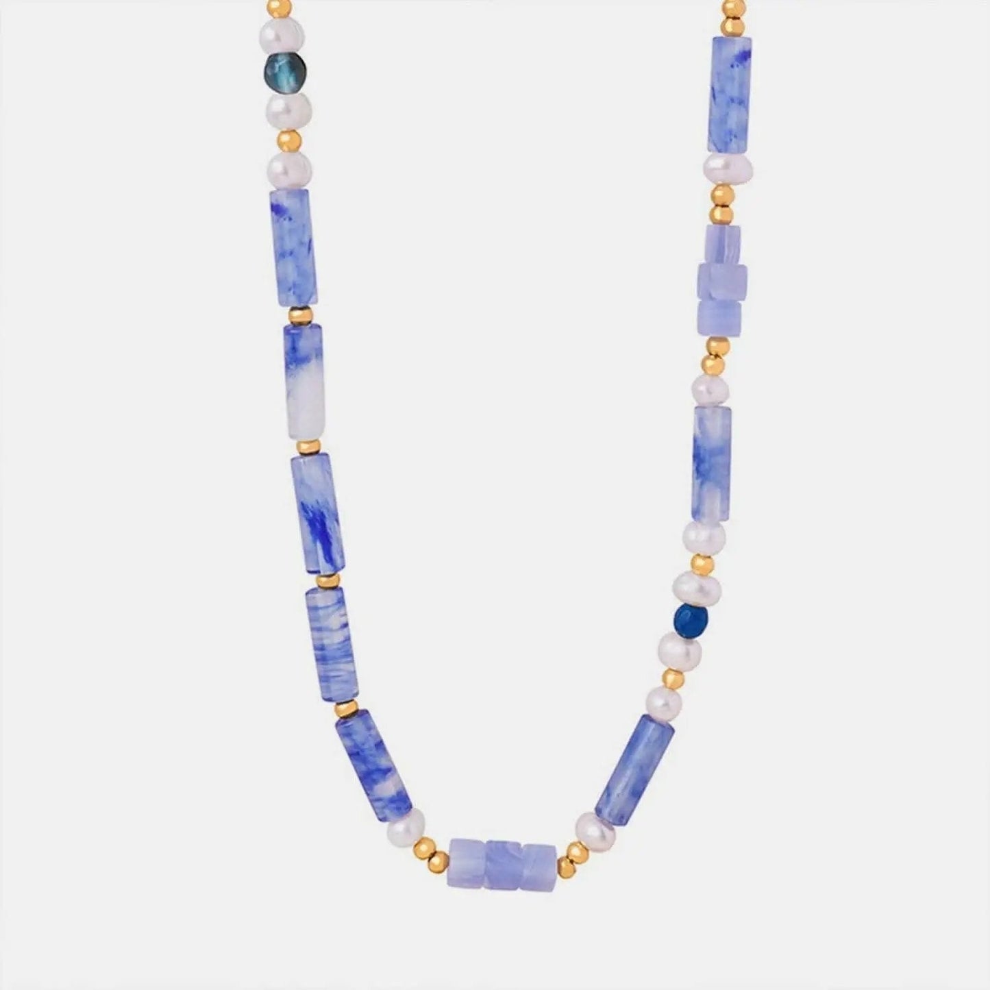 Blue Chalcedony Necklace - Chic Pendant - Elegant Style