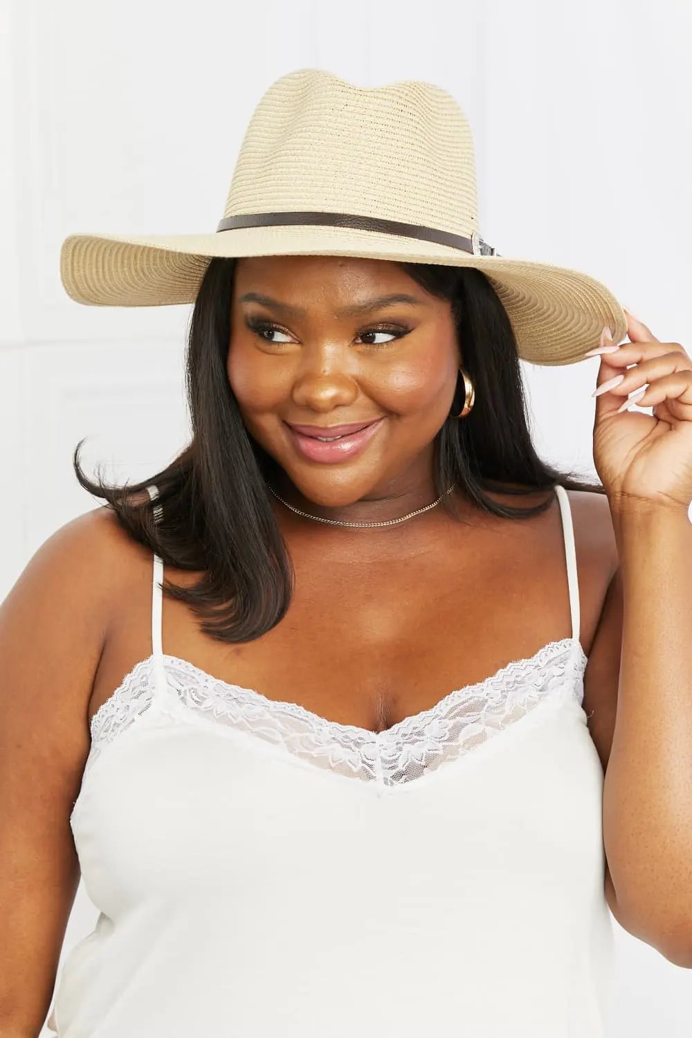 Ivory Straw Fedora Hat by Trendsi – Quality Woven Design, One Size