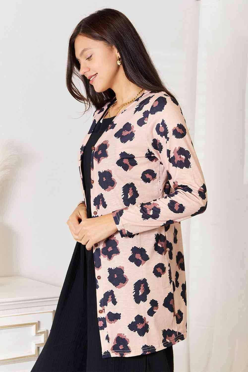 Trendsi Button-Up Cardigan Abstract Print Women's