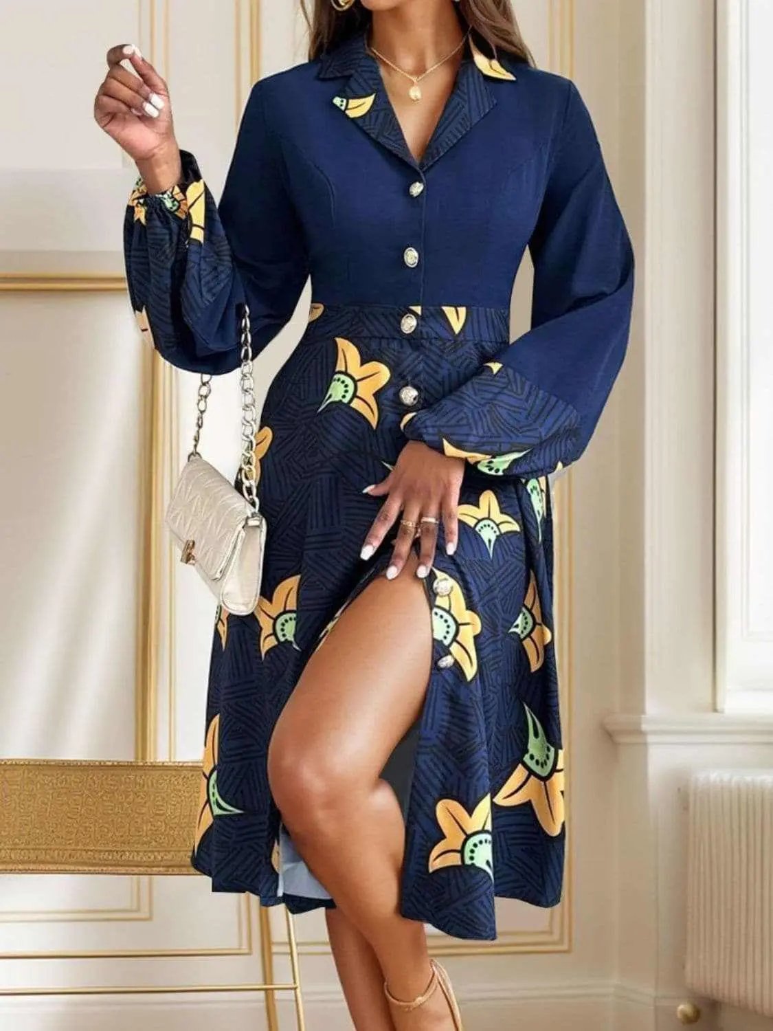 Dresses Trendsi Chic collared long sleeve dress