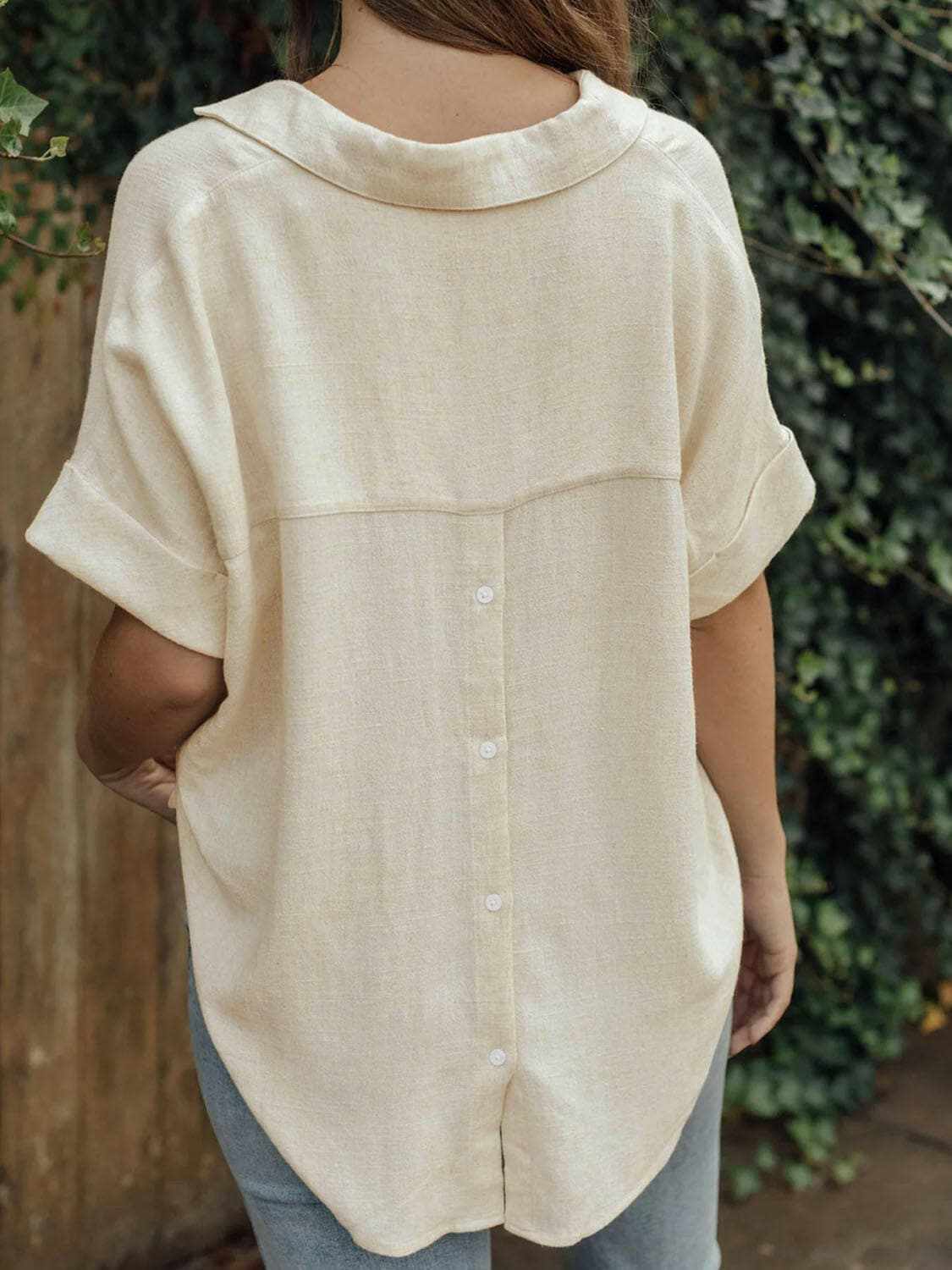 T-Shirts Trendsi just arrived - Chic cotton blouse with johnny collar