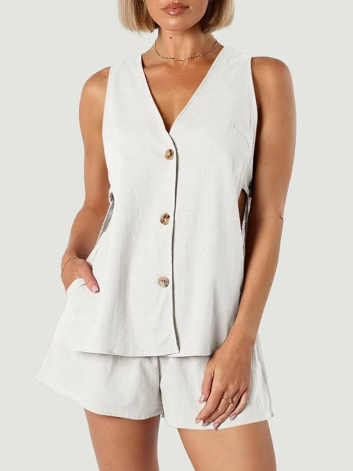 Trendsi Shorts - Chic cotton lounge set - cozy comfort