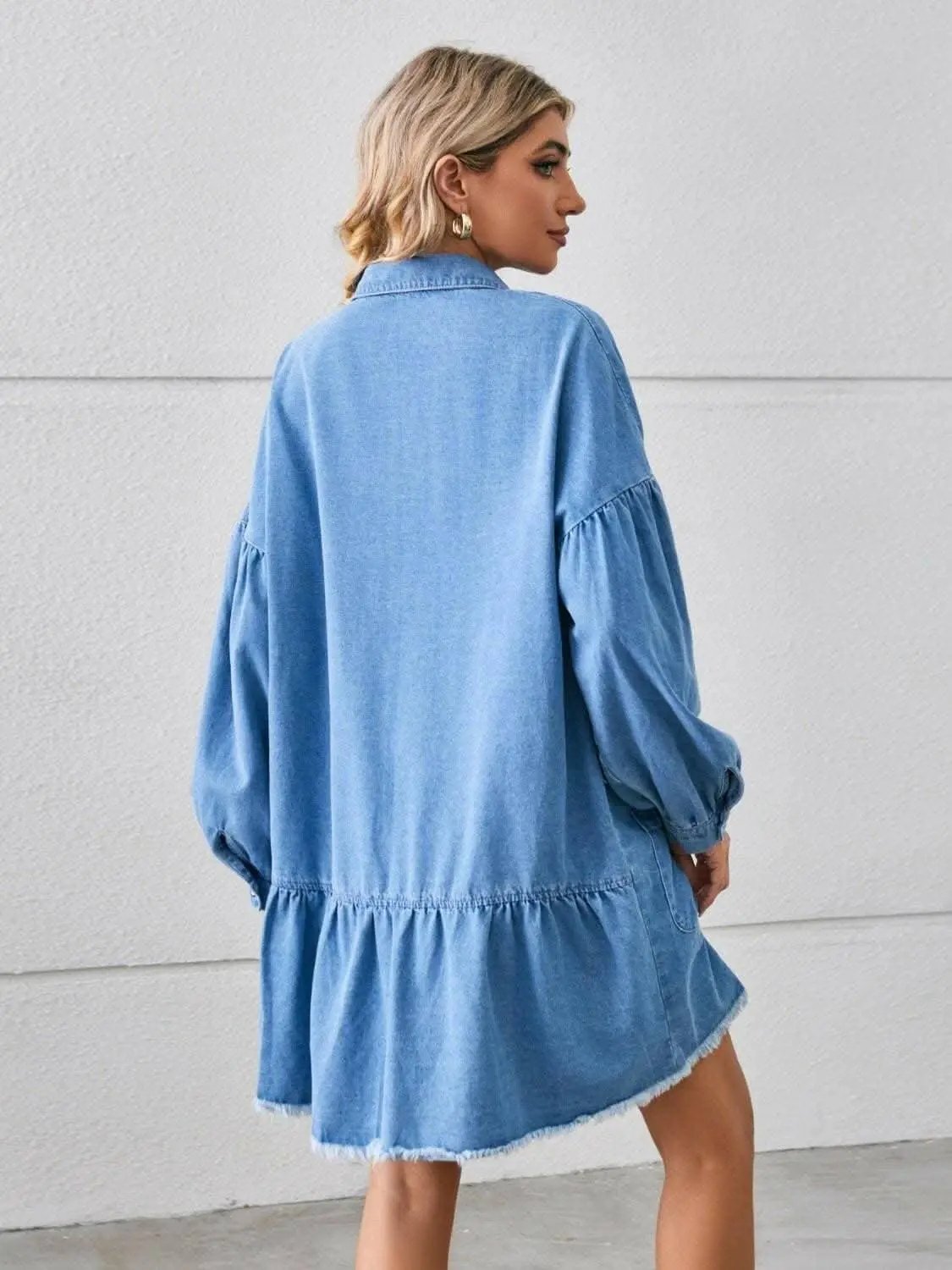 Vestido vaquero Trendsi con bolsillos - Estilo casual elegante