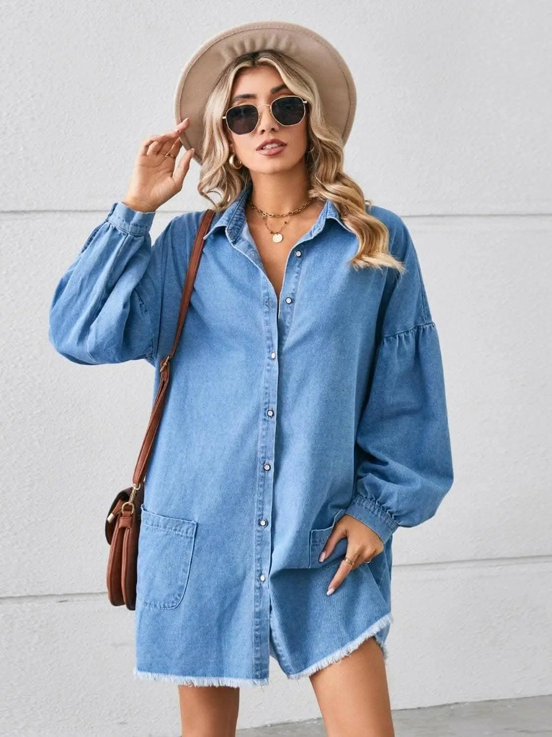 Vestido vaquero Trendsi con bolsillos - Estilo casual elegante