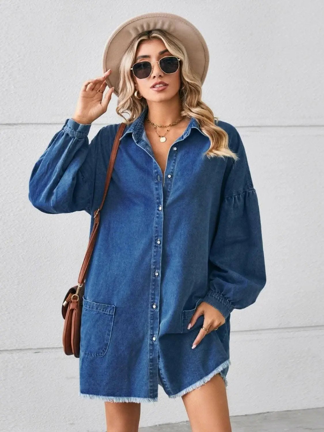Vestido vaquero Trendsi con bolsillos - Estilo casual elegante
