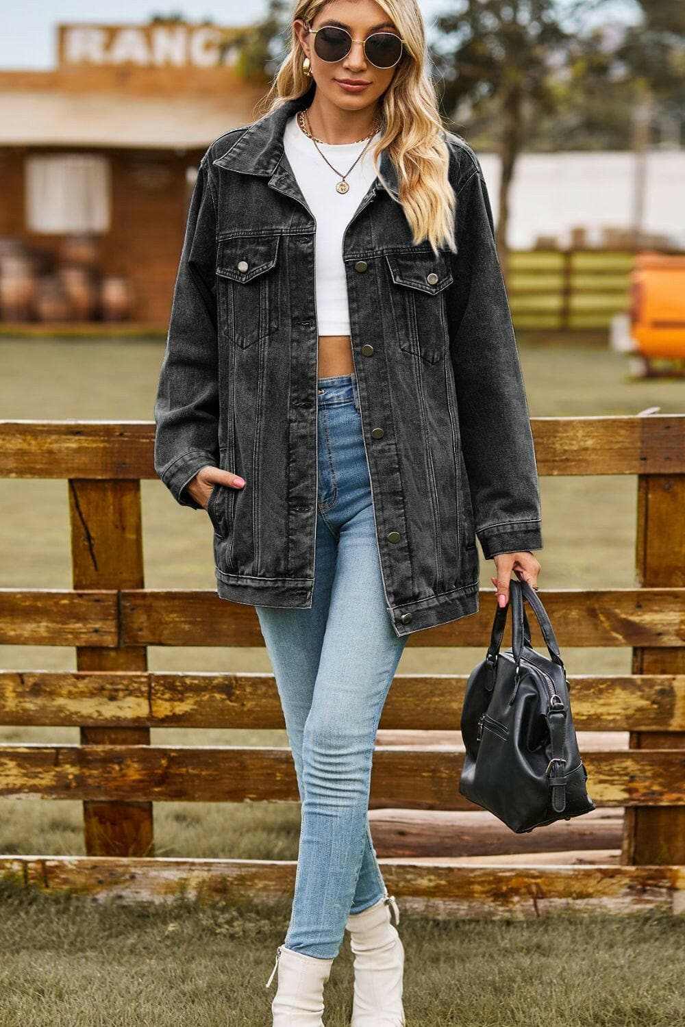 Pants Trendsi Jeans & Denim Chic denim jacket with pockets