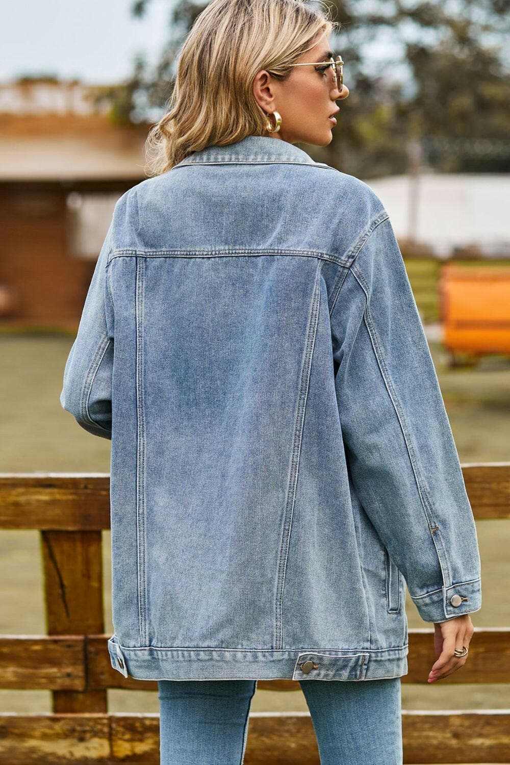 Pants Trendsi Jeans & Denim Chic denim jacket with pockets