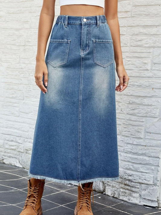 Pants Trendsi Jeans & Denim Chic denim skirt with pockets