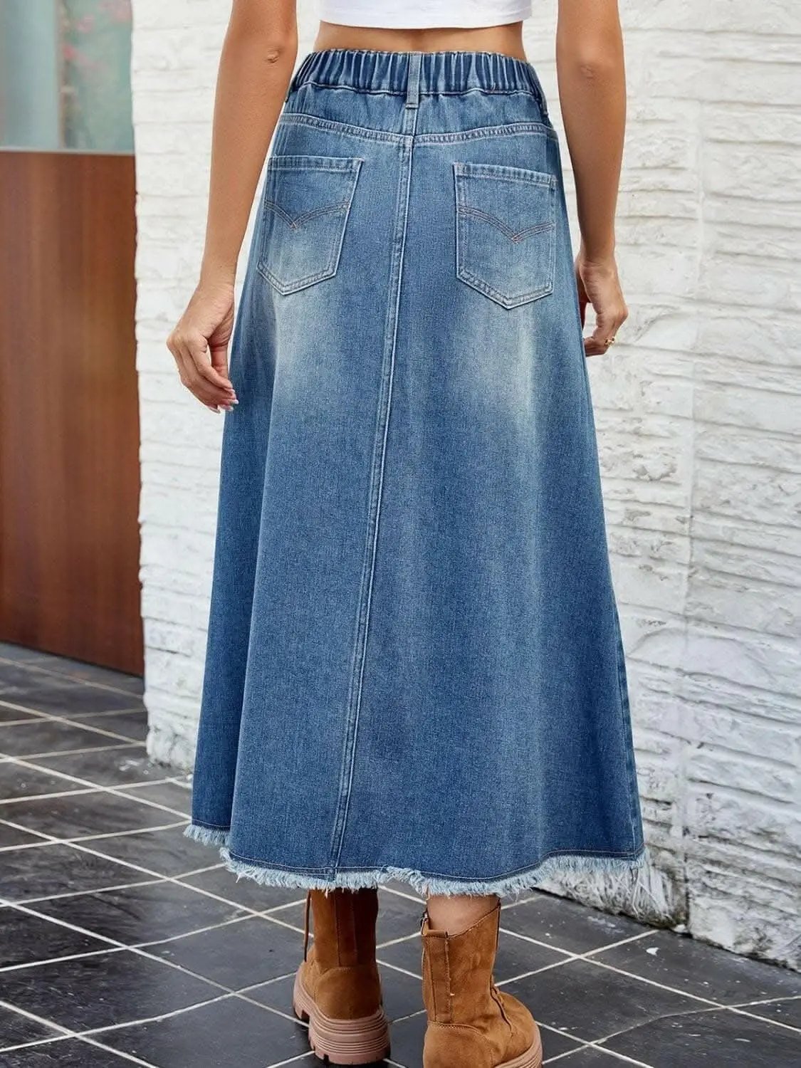 Pants Trendsi Jeans & Denim Chic denim skirt with pockets