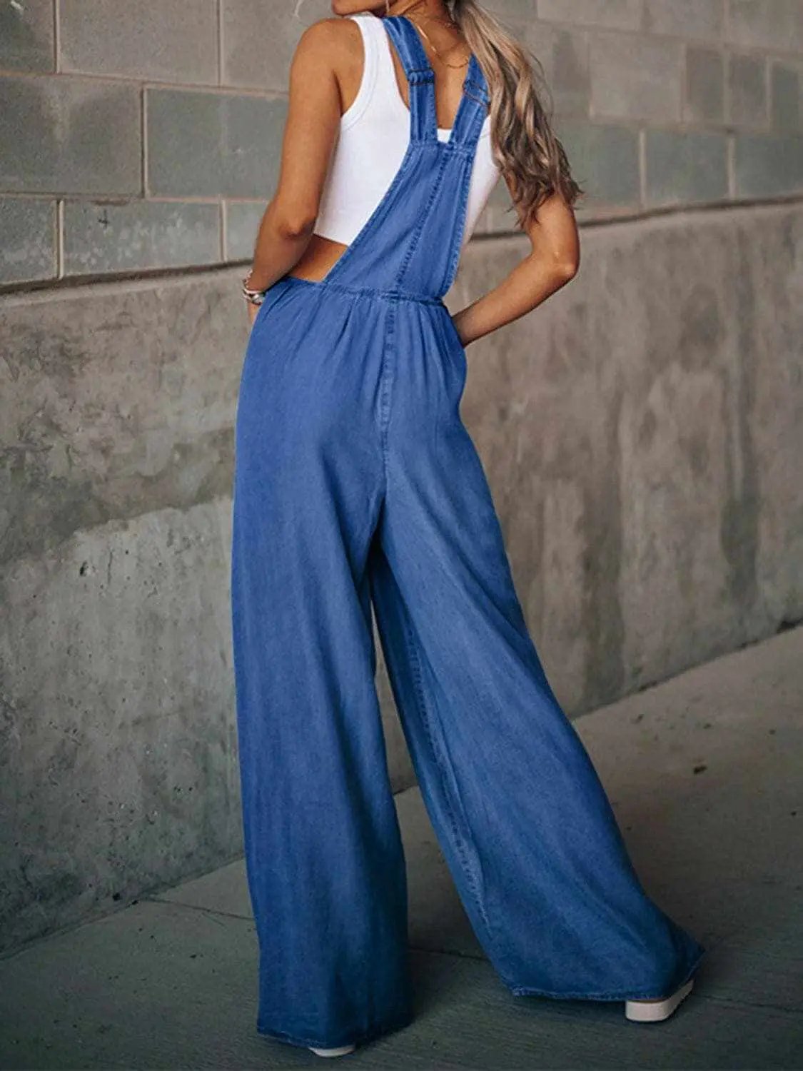 Pants Trendsi Jeans & Denim Chic distressed wide leg jumpsuit