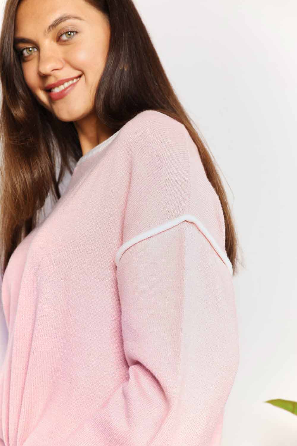 Sweaters Trendsi Chic dropped shoulder knit top