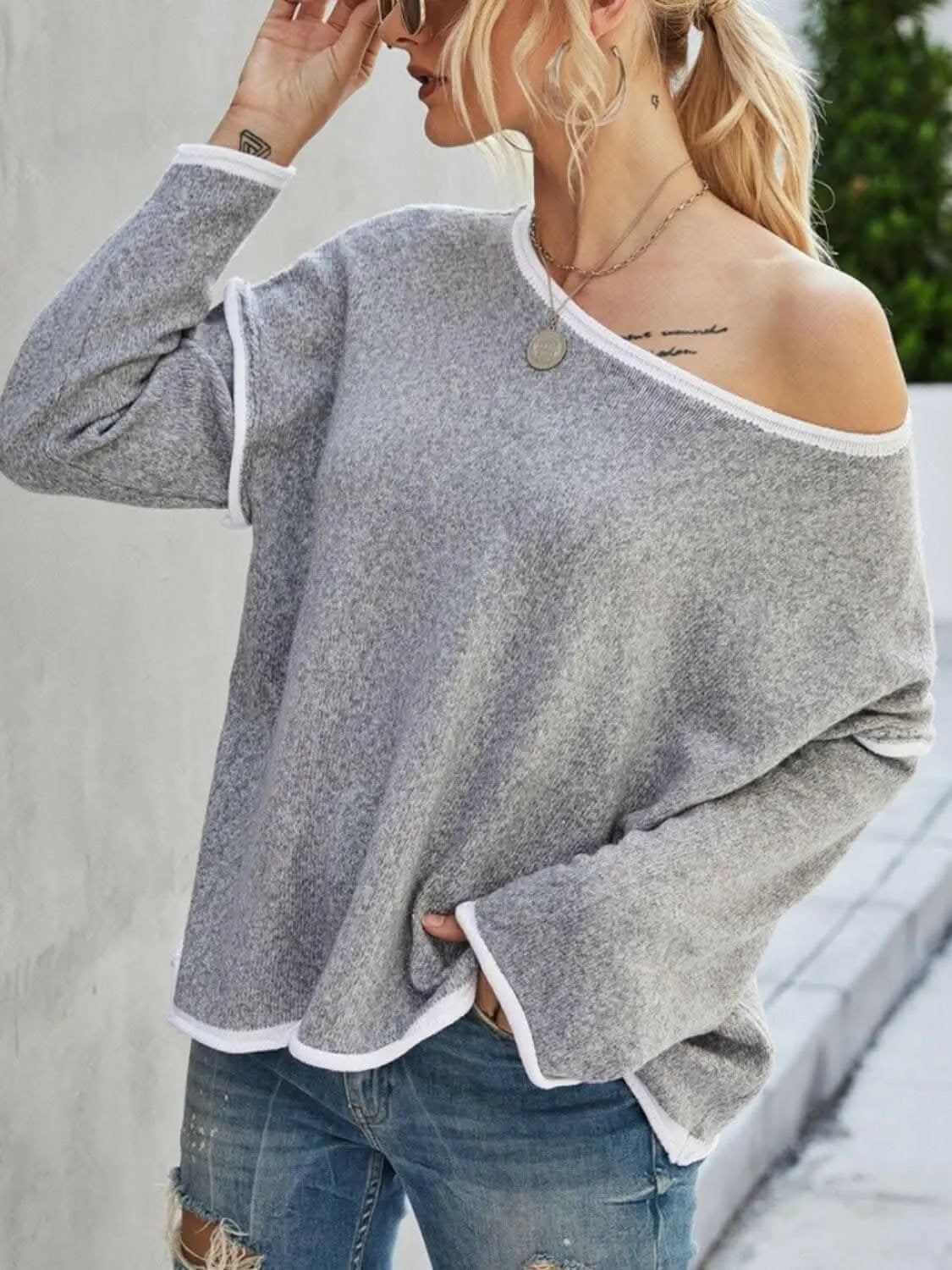Sweaters Trendsi Chic dropped shoulder sweater