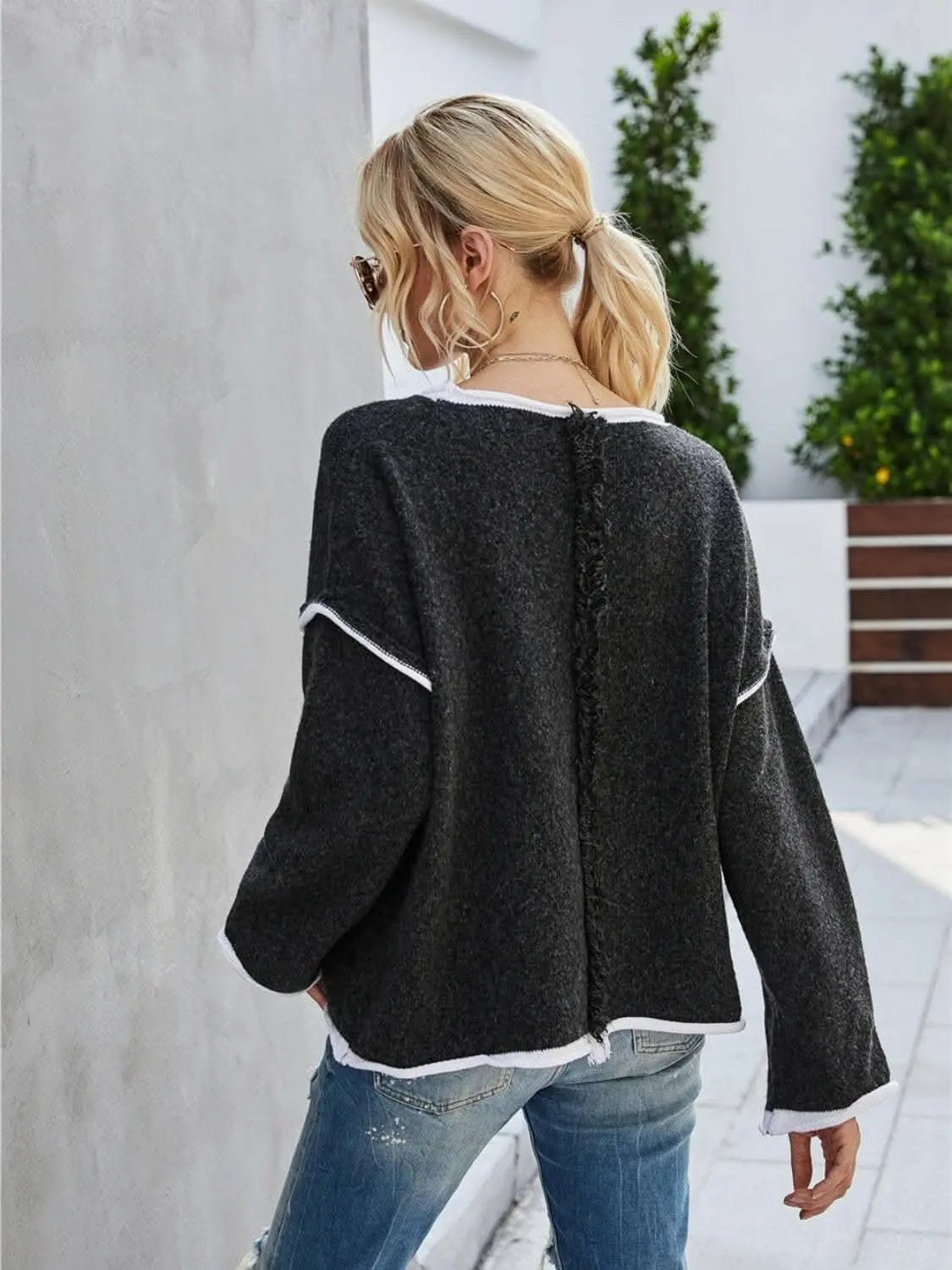 Sweaters Trendsi Chic dropped shoulder sweater