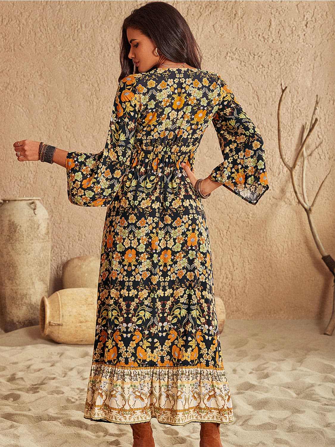 Dresses Trendsi Chic floral v-neck midi dress