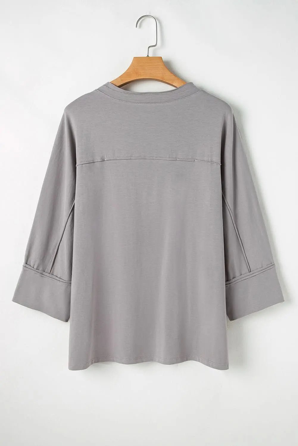 Accessories Love Salve Grey Floral Star Plus Size Women's Top: Western Style, Fall Fashion