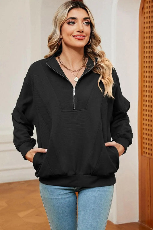 Trendsi Half-Zip Sweatshirt Women's — Casual Comfort Pullover
