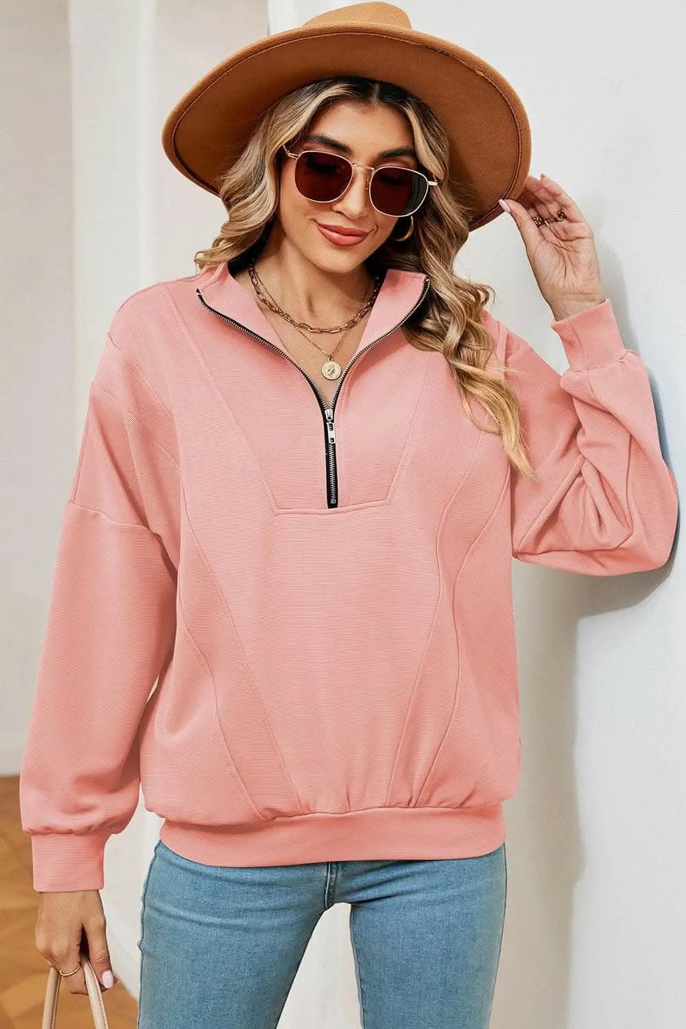 Trendsi Half-Zip Sweatshirt Women's — Casual Comfort Pullover