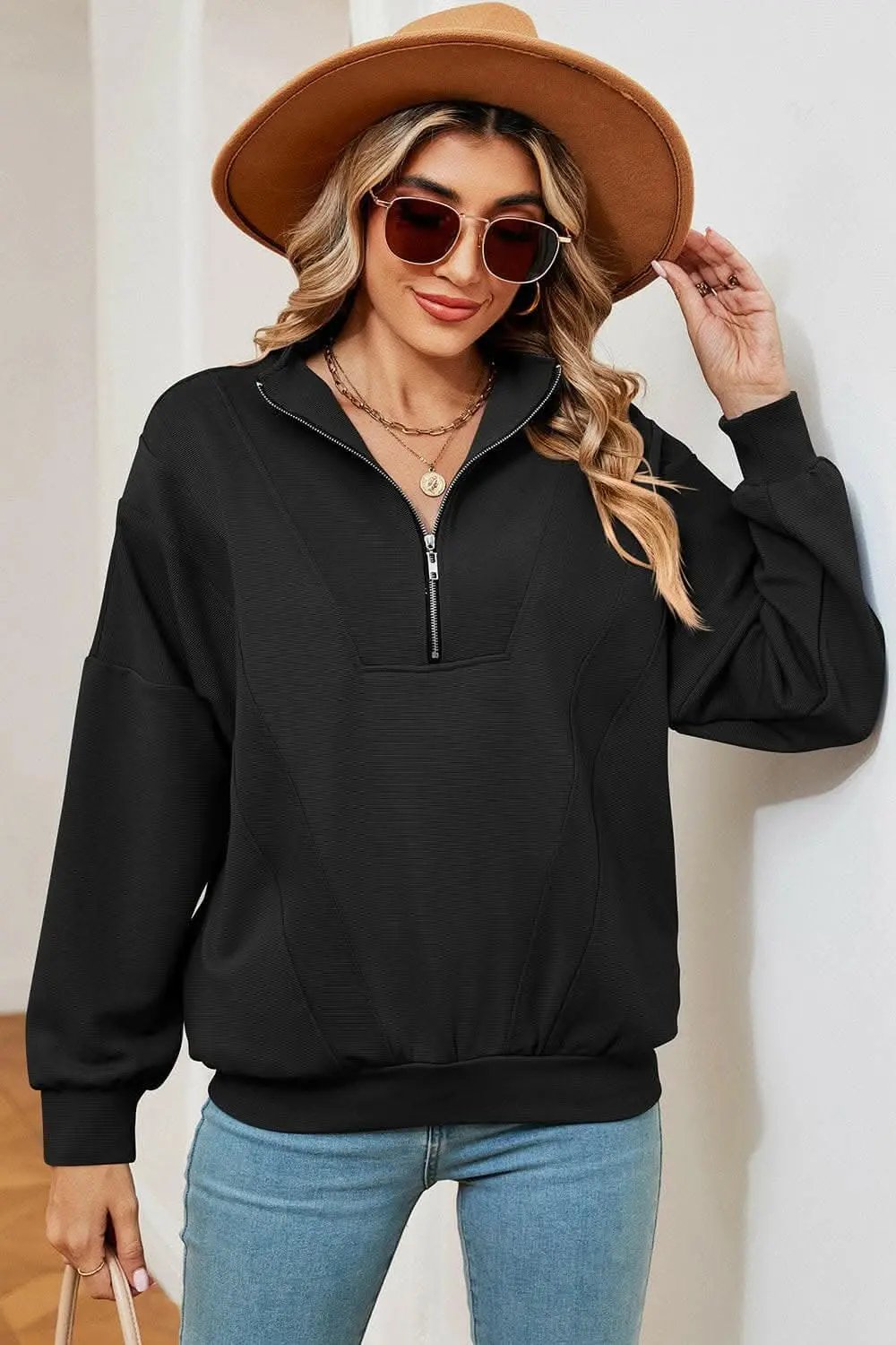 Half-Zip Sweatshirt Women's — Casual Comfort Pullover
