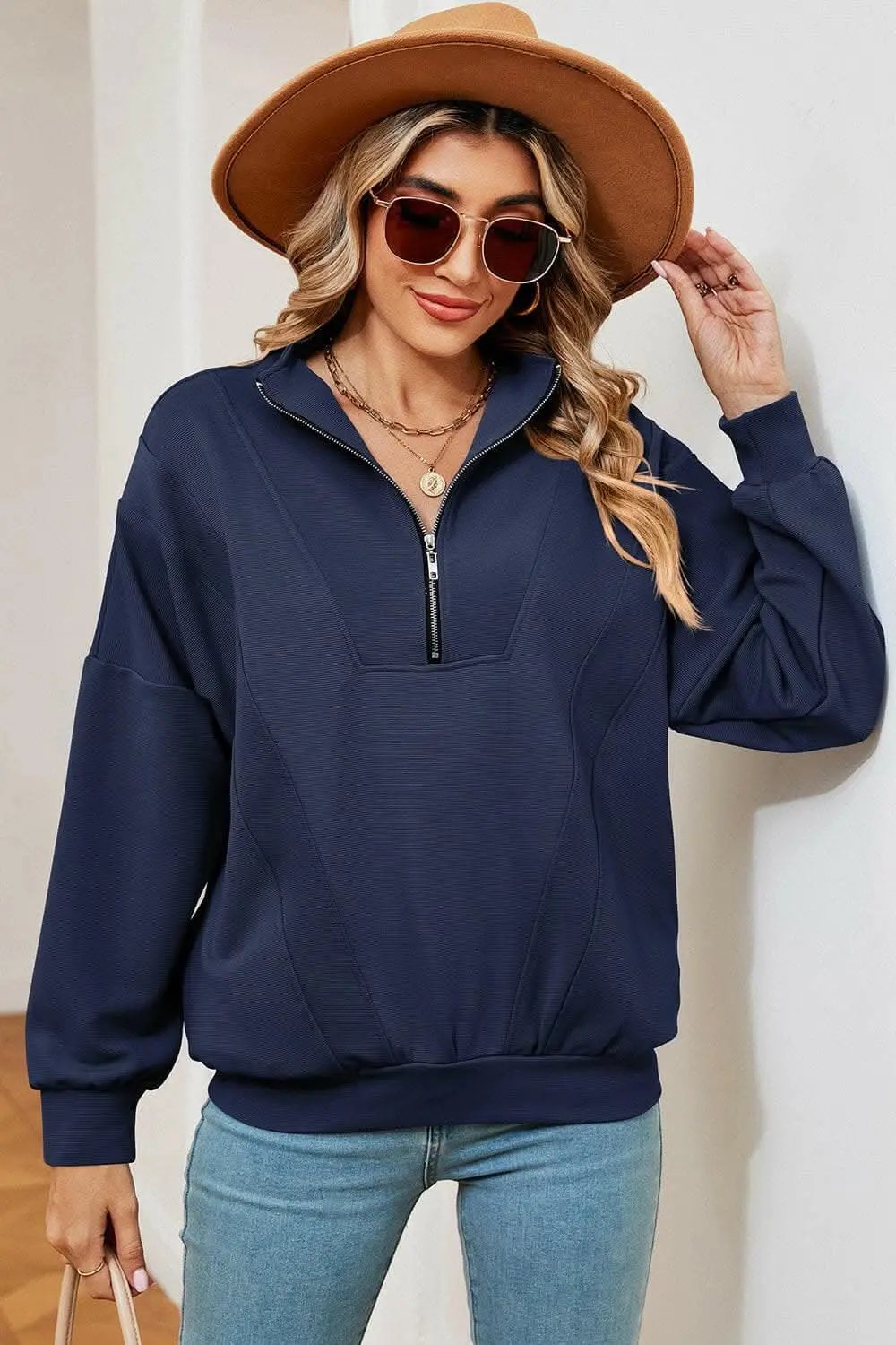 Trendsi Half-Zip Sweatshirt Women's — Casual Comfort Pullover