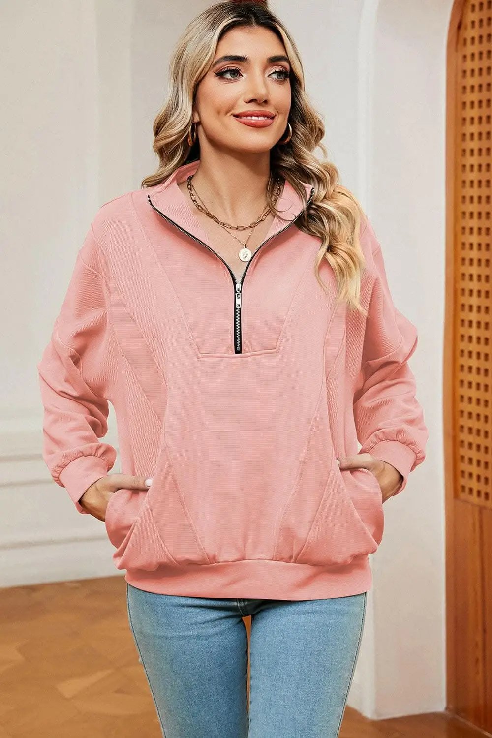 Trendsi Half-Zip Sweatshirt Women's — Casual Comfort Pullover
