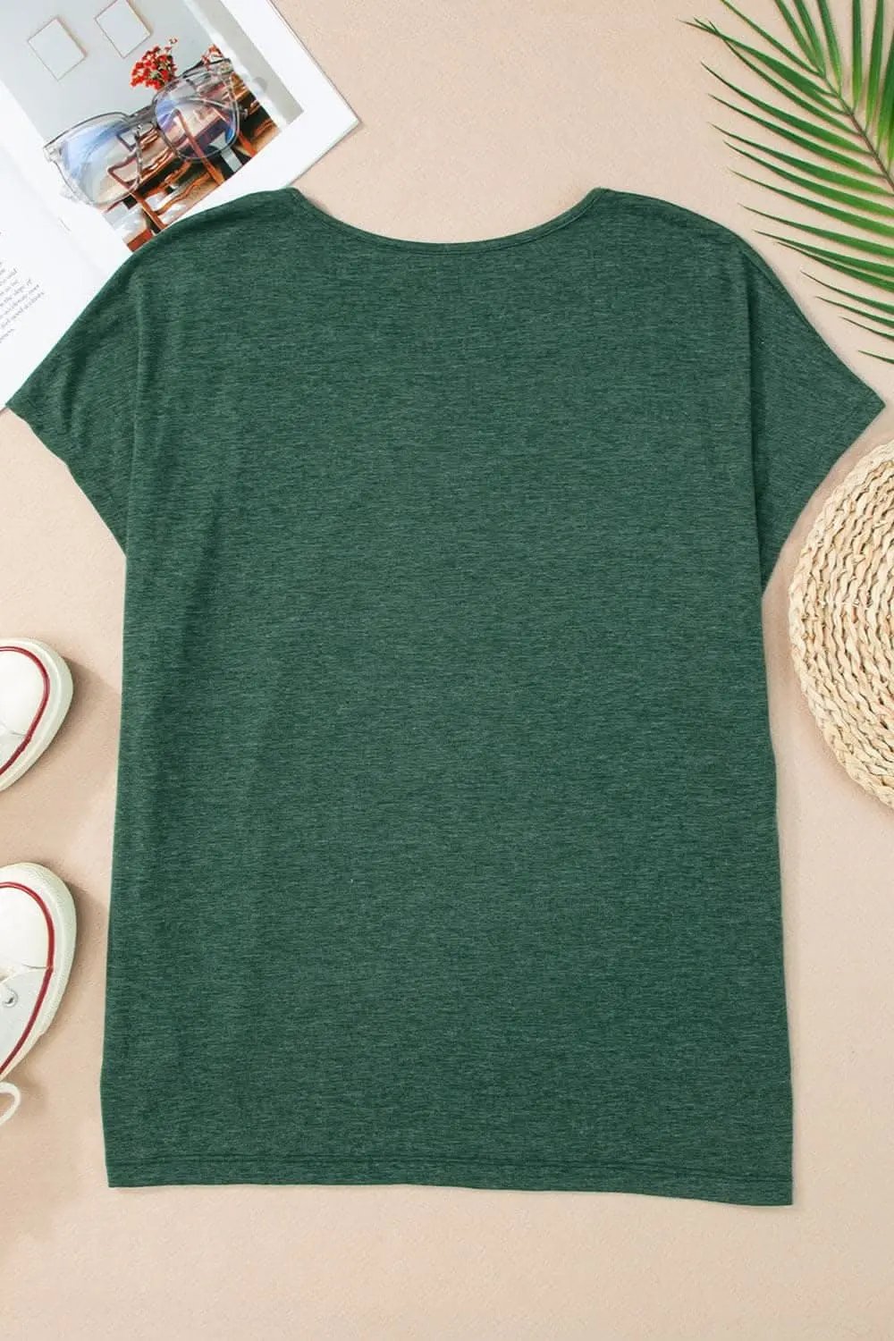 T-Shirts Trendsi Chic heathered v-neck tee